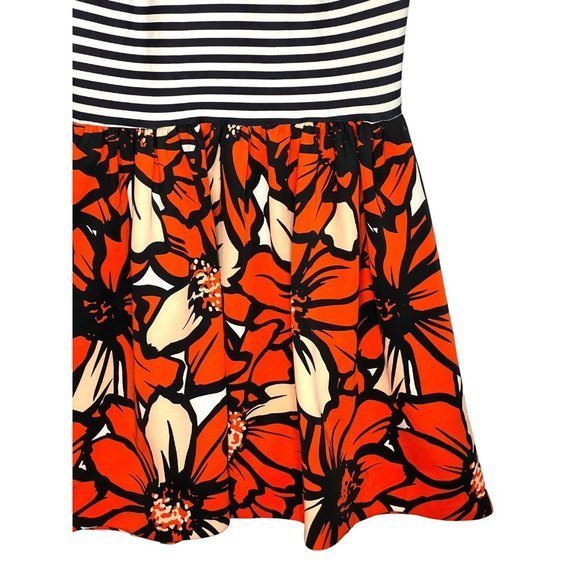 Just Taylor Floral Striped Sleeveless Fit & Flare Dress  Size 12 Scuba Knit‎ - Picture 3 of 10